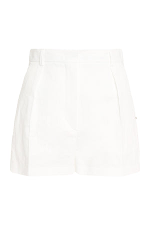 Shorts in cotton and linen-0